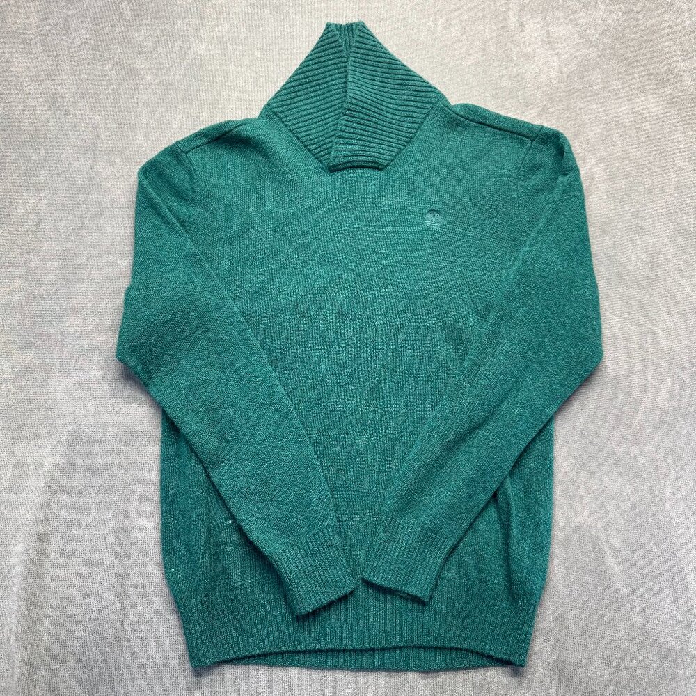 Timberland Women’s Cowl Neck Sweater M Green Wool Blend Cozy